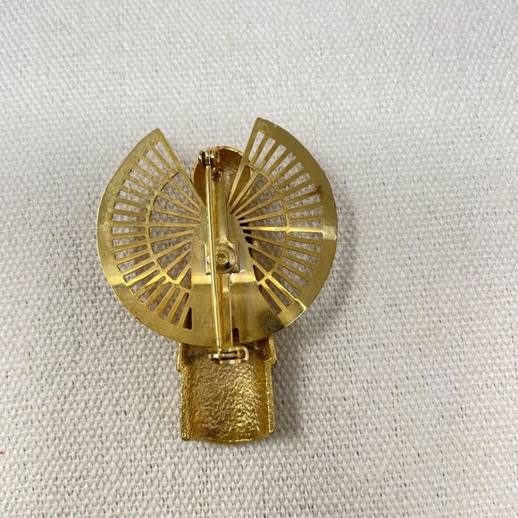 Lot of 5 Vintage‎ Brooches Christmas Art Deco Bow Angel Floral Brooch Pin - Picture 8 of 16